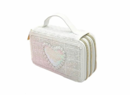 Nice Tvídový penál, 3 úrovně, bílý