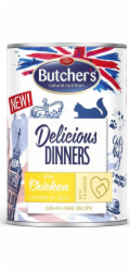 BUTCHER S Delicious Dinners Chicken Jelled Pieces - mokré krmivo pro kočky - 400 g