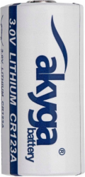 Akyga lithiová baterie CR123 Li-MnO2 3V/1500mAh, 85°C