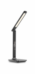 IMMAX LED stolní lampička Kingfisher/ 9W/ 450lm/ 12V/1A/ 3 různé barvy světla/ sklápěcí rameno/ USB/ černá