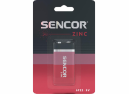 Sencor Zinko-uhlíková baterie 6F22, 6F22, 9V, Sencor, blistr, balení po 1 ks