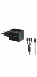 Conceptronická nabíječka CONCEPTRONIC Ladegerät 2Port 33W, 1xUSB-C, 1xUSB-A +3-v-1 sw