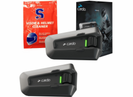 Cardo PT200101 interkom pro motorky 2 kanály/kanálů 1600 m Černá