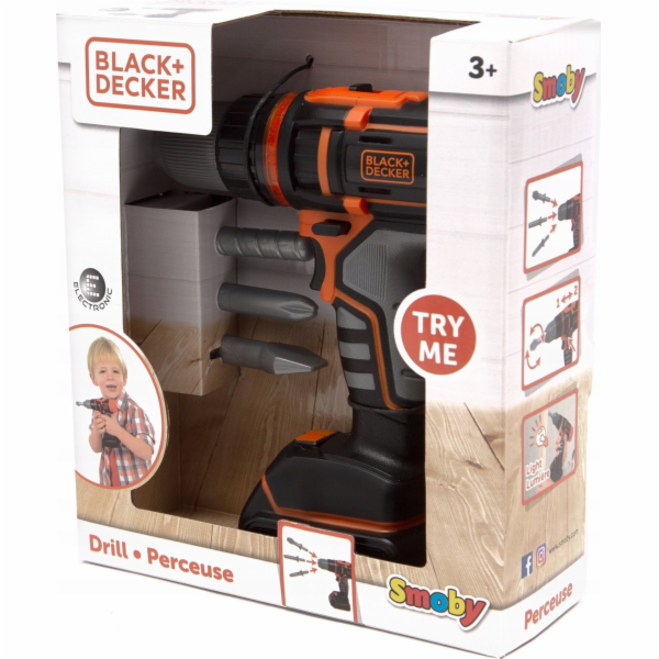 Smoby Elektrická vrtačka/šroubovák Black + Decker