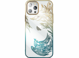 Kingxbar Kryt Kingxbar Phoenix Swarovski pro Apple iPhone 14 Plus zlato-modrý