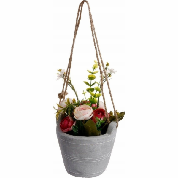 Atmosphera Umělá květináče RŮŽE, červená, 18 cm