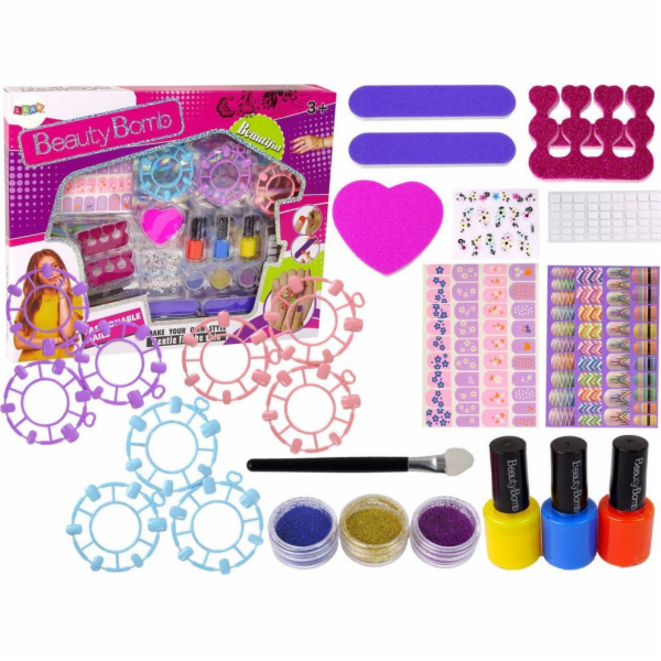 LeanToys Sada velkých samolepek na nehty s oddělovači