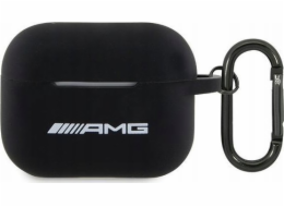 Mercedes AMG AMAP2RBK AIRPODS PRO 2 (2022/2023) ČERNÝ SILIKONOVÝ KRYT S BÍLÝM LOGEM