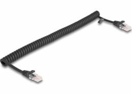 Delock DELOCK RJ45 Spiralkabel Stecker zu Stecker Cat.5e 1m Schwarz