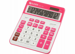 Eleven Kalkulačka ELEVEN Bílá kancelářská kalkulačka CDC120WHRD s bílými a růžovými klávesami a růžovým rámečkem kolem displeje