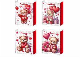 Dárková taška L - Medvídek se srdíčky