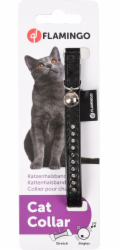 Flamingo Monte Carlo Obojek s rolničkou pro kočky černý