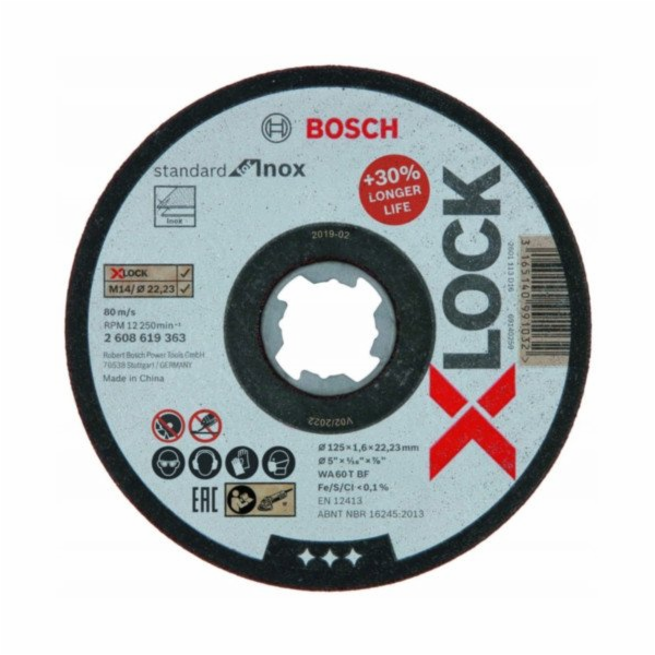 Řezný kotouč X-LOCK standard pro Inox, O 125 mm