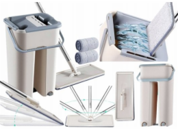 LeanToys Mop Squeeze s dvojitým kbelíkem a 2 mikrovláknovými náplněmi LEAN Toys