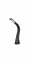 Platinet PDLU3B stolní LED lampa stmívatelná, flexibilní rameno, hodiny, černá