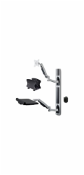 Startech Wall Mount Workstation, VESA Mount For 32" Monitors (22lb/10kg), Fully Articulating Arms For Single Monitor Mount & Keyboard Tray, Includes Desktop Computer/PC Bracket - Ergonomic Standing De