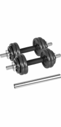 REBEL ACTIVE Nastavitelné činky v kufříku 15 kg s tyčí