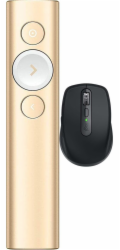 Logitech Dálkový ovladač Spotlight Presentation Remote Gold (910-004862) + MX Anywhere 3S Graphite (910-006929)