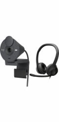 Logitech Webkamera Brio 300 Graphite (960-001436) + H390 (981-000406)