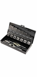 Sada závitníků a matric 58 ks. (M2-M12) kovové pouzdro