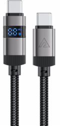 Acefast C15-04 USB-C - USB-C kabel s displejem 480Mb/s 66W 1,2m - černý