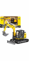 HUINA Pásový bagr s buldozerem, kovový, žlutý 1:50