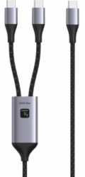 Techly Duální kabel USB-C 100W 2x USB-C pro rychlé nabíjení PD QC PPS