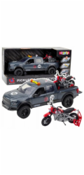 LeanToys Pickup s rozsvícenými světly motoru zní šedě 1:12