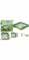 LeanToys Vzdělávací magnetická deska s dinosauří podložkou, puzzle zelená