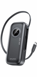 AWEI PowerBank PA-9 10000mAh 22,5W s prodlužovacím kabelem černá