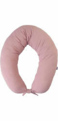 BabyMatex Polohovací polštář Moon z mušelínu, délka 260 cm, růžový