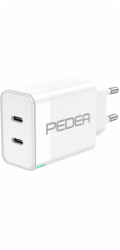 Pedea Schnellladegerät Dual PD 40 Watt USB Typ C/C, bílá