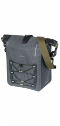 Basil Brašna NAVIGATOR STORM SINGLE PANNIER BAG MIK SIDE M 12-15 L, systém MIK (připraveno k použití), voděodolná, šedo-černá (NOVINKA)