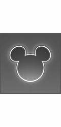 Mickey Mouse Neonové zrcadlo Yellowpop Disney stříbrné