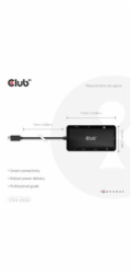 Club3D Dokovací stanice USB-C 9v1, 2xHDMI, 1xUSB-C, 1xUSB-C PD, 2xUSB, 1xRJ45, microSD/SD, černá