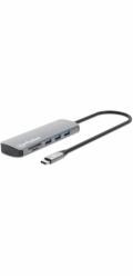 Manhattan 190459 Kabelová dokovací stanice USB 3.2 Gen 1 (3.1 Gen 1) Type-C Šedá