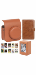 LoveInstant Sada 4 v 1: Pouzdro, album, krabička, samolepky, fotografie pro Fuji Instax Mini 41 / hnědá
