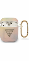 Guess Ochranný kryt GUACA2TPUMCGG01 Tie&Dye Collection pro AirPods 1/2 růžový