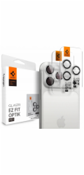 Spigen Glass TR EZ Fit Optik Pro 2 ks, stříbrná - iPhone 17/16/15/14 Pro / 17/16/15/14 Pro Max