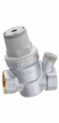 CALEFFI Regulátor tlaku - šikmé provedení s možností připojení 1/2` manometru, provoz při vysokých teplotách