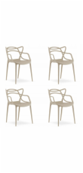 Leobert Béžová plastová židle KATO moderní design do kuchyně s jídelnou x4