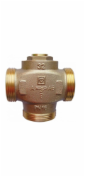 Herz Termostatický mosazný směšovací ventil 3cestný TEPLOMIX DN32 GZ 1 1/2, pro zvýšení teploty zpátečky kotle