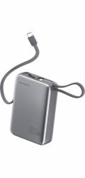 4smarts Powerbanka kapesní s dvojitým kabelem 20000mAh 22,5W s vestavěným USB-C kabelem 15cm šedá