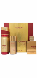Al Haramain Amber Oud Ruby Edition Pure Parfém 75 ml + 30 ml + tělový deodorant ve spreji 200 ml
