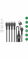 Adidas 4smarts USB kabel USB-A + USB-C - 2x USB-C + Lightning + microUSB 1,2 m černý (541023)