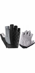 RockBros Cyklistické rukavice bez prstů s rychloupínáním, velikost S, šedé, ROCKBROS