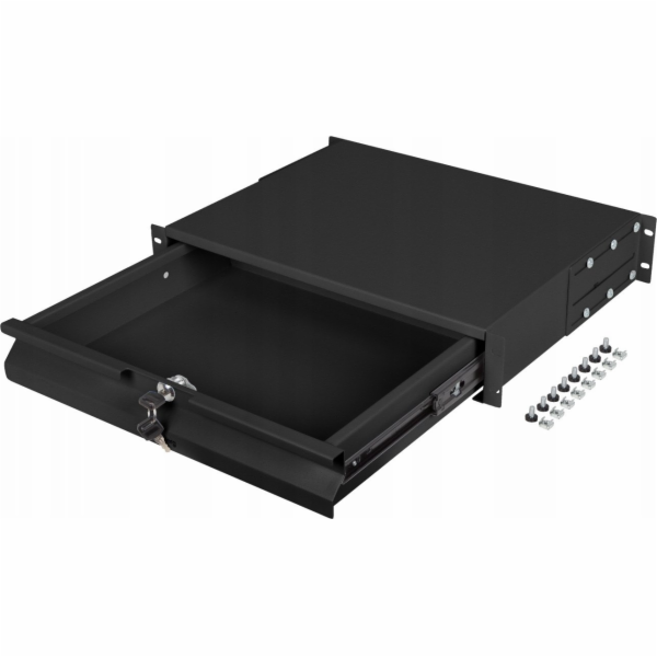 Lanberg SKŘÍŇKA SE ZÁSUVKAMI 19 2U 360MM ČERNÁ (2U/483X36...