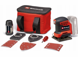 Einhell Akumulátorová orbitální bruska Power X-Change TE-OS 18/113 3X Li-Solo, 18 V (červeno-černá, bez baterie a nabíječky, s brašnou + příslušenství)