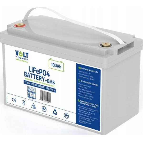 AZO Digital LiFePO4 baterie 12,8V 100Ah (150A) + BMS + BL...