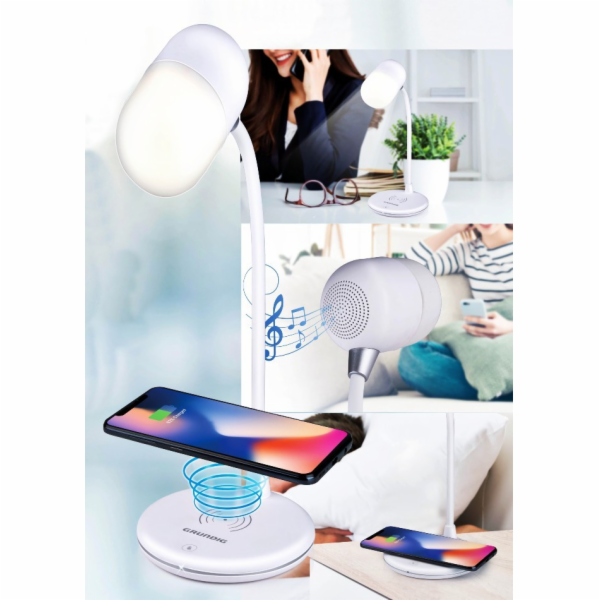 Stolní lampa LED s bezdrátovou nabíječkou na mobil 3v1 ED...